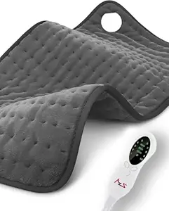 AZS Orthopedic Electric Heating Pad, X-Large| Pain Relief from Back, Neck, Shoulder, Periods| Heat Pad with 10 Heat Settings, Auto-Off, 3 Timer Modes | Premium Velvet (Grey).